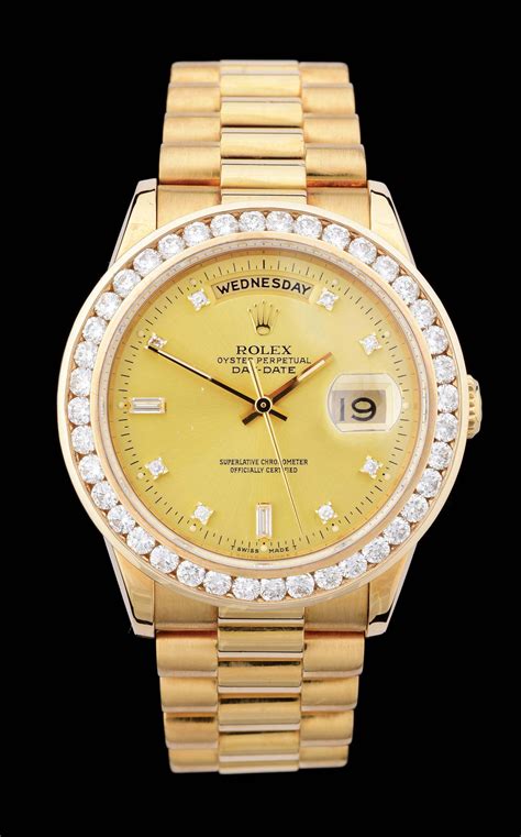 rolex day date replica automatic full gold diamond bezel president|rolex presidential diamond bezel price.